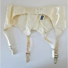 Vintage  new  1960 s Macbess Women s Cream With Blue Flowers Garter Belt Size S 