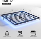 Olevs King Size Floating Bed Frame  Metal  u s  Standard   Black 