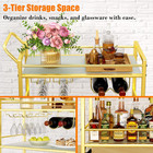 Bar Cart 3 Tier Carts With Wheels serving Rolling Carts small Wine Rack And Glas