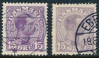 Denmark Scott 102 var  afa 70 70a  15   Violet Chr X  Vf Used Shades