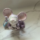 Vtg Whimsiclay Mary Mouse 86907 Mini Figurine By Amy Lacombe New 2004 Purple 