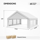 20x20 Ft Party Tent Event Tent For Party  Outdoor Heavy Duty Carport White