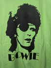 David Bowie 70s Photo Eye Patch Short Sleeve Ladies Cap Sleeve Shirt Lime Large