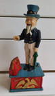 Vintage Reproduction Set Of Uncle Sam Cast Iron Coin Bank And Pony