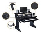 Musiea Be200 Series Music Studio Desk Workstation With 2 X 4u Rack  black 