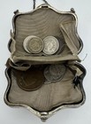 Antique Victorian Sterling Silver  925 Change Purse   8 Coins From The 1800   s