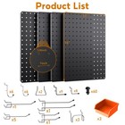 Peg Board  4 Pack Black Pegboard Panels With 106 Accessories