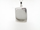 Vintage  925 Sterling Silver Engraved Rectangular Locket With Chain  And Box 