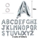 52 Pieces 16 Inch Silver Letter A-z Balloons custom Phrase Mylar Foil Alphabe   