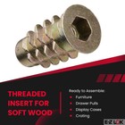 E Z Lok Threaded Insert  Zinc  Hex Flanged  10 32 Internal Threads  20mm Length