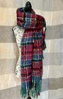 Lovely Oversized Tartan Plaid Blanket Wrap Pashmina Shawl Scarf Fringe 31    X 70   