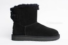 Us Size 7 - Ugg Women s Mini Bailey Suede Bow In Black