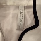 David s Bridal  bride  Pajama Top Shirt White Black Piping Size S Short Sleeve