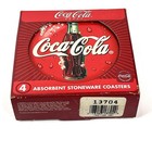 Vintage Coca-cola Absorbent Stoneware Coasters Set Of 4  made In Usa Og Coke Pic