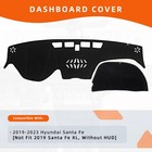 Keyoog Dashboard Cover Dash Mat For Hyundai Santa Fe 2023-2019 Without Hud Black