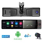 3 Channel 12 car Rearview Mirror Dash Cam 4g Android 13 Gps Navi Camera Recorder