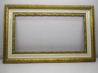 Large Wide Old Ornate Solid Wood Gold   Cream Picture Frame Fits  14  X 26 