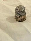 Sterling Silver Thimble Size 8 Marked Sterling With Gold Plated Design