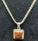 Taxco Sterling Silver Necklace  Bracelet And Ring Set With Amber Color Glass