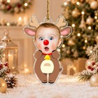 Personalized Baby Photo Christmas Ornament  Custom Face Santa Reindeer Elf