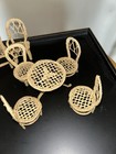 Miniature Dollhouse Fairy Garden  Wicker rafia Furniture 1 12 Scale
