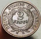 1865 Two Cent Piece 2c Full Motto Civil War Era Us Copper Coin Cc28432