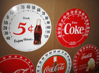 Coca-cola - Coke -all Five For One Bid  5 99 Each - 1980 s Thermometer Face Sign