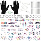 156pc Body Piercing Kit - 14g 16g 18g 20g - Belly Ring  Nose  Septum  Tragus  Ea