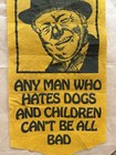 Vintage 1960s 70s W c  Fields Yellow Felt Graphic Quote Wall Banner Humor