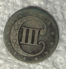 Rare 1852 Silver 3-cent Piece Us Coin - Good Condition