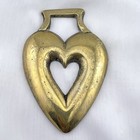 Brass Horse Medallion Antique English Puffy Open Heart Love Show Parade Harness
