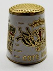 Vintage Thimble Brass Cote D azur Nice Cloisonne Enamel