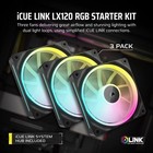Corsair - Icue Link Lx120 Rgb 120mm Pwm Case Fans Starter Kit  3-pack  - Black
