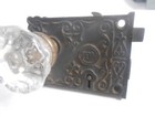 Antique Original Glass Door Knobs With Penn Lock Assembly   Key Works