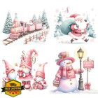 Christmas Iron On Patches  5 Sheets Heat Transfer Decals For Kids Clothing