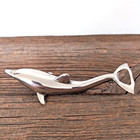 Vintage Silver Metal Whale Dolphin Bottle Beer Opener Nautical Ocean Beach Decor