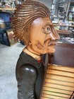 Carved Wooden Professor With Book Cabinet Rare Statue Of Albert Einstein 52   