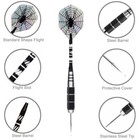 2 Sets Steel Tip Darts Barrel Aluminum Shafts Professional Dart Set - 6pcs Total