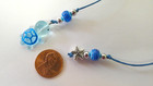 Blue Turtle Beaded Book Thong Bookmark New Handmade  glows In The Dark 