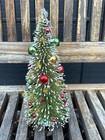 8  Miniature Dollhouse Christmas Tree Artisan Some Vintage Ornaments Red Green