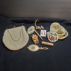 Grandmas Vintage Drawer Lot Estate Purse Belt Jewelry Gold White Glamour Fashion