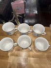 Set Of 6 Vintage Moonlight Coffee tea Cups Stoneware Geese 