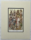 Original 1910 American Indians Print native American Tribes lithograph old matte