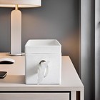 Hymmah Tray Tissue Box Cover Holder Unique Cube Design Tissue Dispenser-white