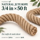 Twisted Manila Jute Rope  3 4 In X 50 Ft  Natural Thick 3 4 X 50 Ft  Brown