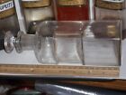 X5 Lrg Matched Pharmacy Bottles Antique Apothecary Glass Stopper Labels Contents