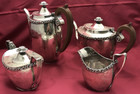 4 Pc Ellis-barker Birmingham Uk Ca  1900-1930s Floral Design Coffee   Tea Set