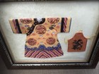Vintage Miniature Chinese Historical Costume Silk Emperor Robes Framed Art