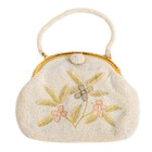 Set Of Two Vintage Pastel Palm And Ribbon Beaded Purses Made In Japan