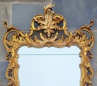 Large Vintage Italian 20th C French Rococo Style Gilt Carved Wood Wall Mirror
